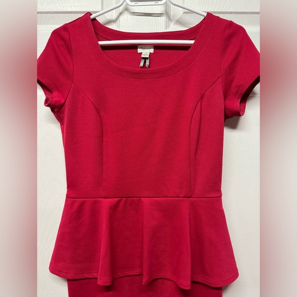 Red Peplum Dress - Picture 4 of 6